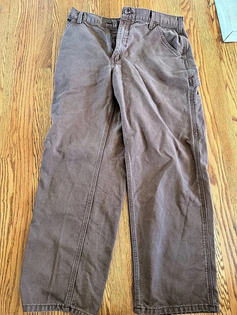 Carhartt B11 Loose Fit Washed Duck Utility Work Pant Brown Waist 34